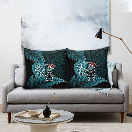 New Zealand Darts Christmas Pillow Cover Maori Fern Merry Dartsmas - Aussie Hoodie