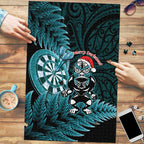 New Zealand Darts Christmas Puzzle Maori Fern Merry Dartsmas - Aussie Hoodie