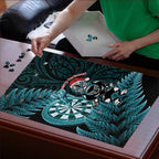 New Zealand Darts Christmas Puzzle Maori Fern Merry Dartsmas - Aussie Hoodie