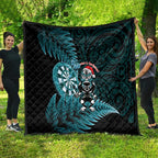 New Zealand Darts Christmas Quilt Maori Fern Merry Dartsmas - Aussie Hoodie