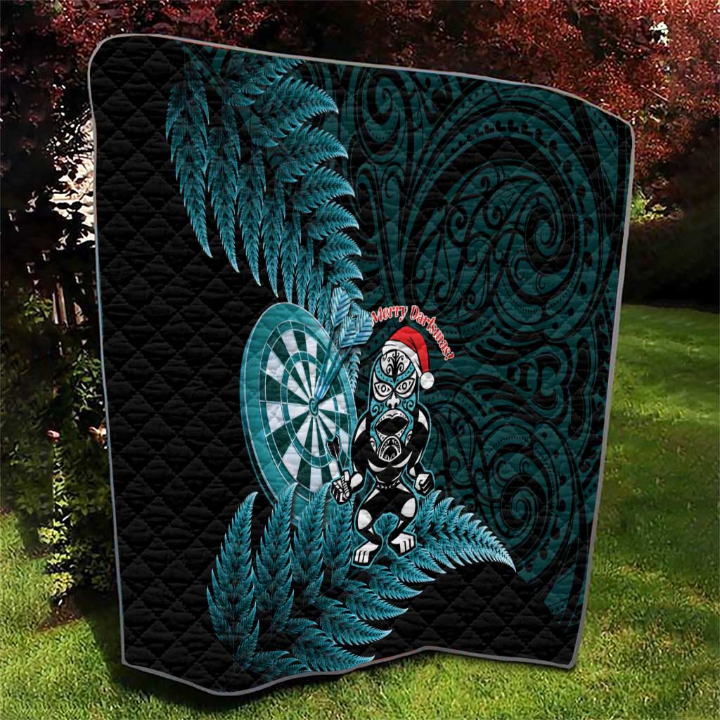 New Zealand Darts Christmas Quilt Maori Fern Merry Dartsmas - Aussie Hoodie