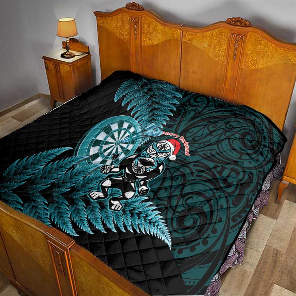 New Zealand Darts Christmas Quilt Maori Fern Merry Dartsmas - Aussie Hoodie