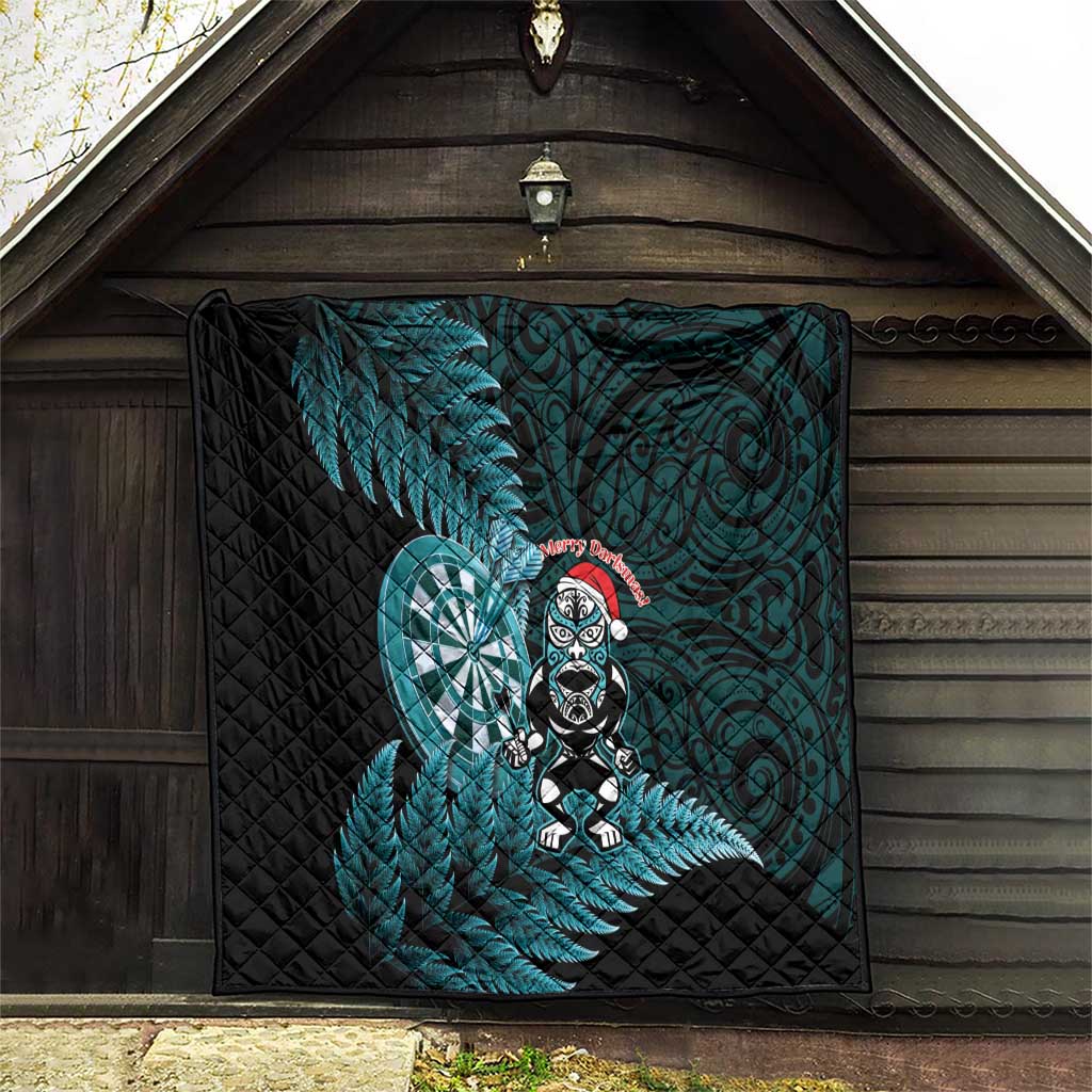 New Zealand Darts Christmas Quilt Maori Fern Merry Dartsmas - Aussie Hoodie
