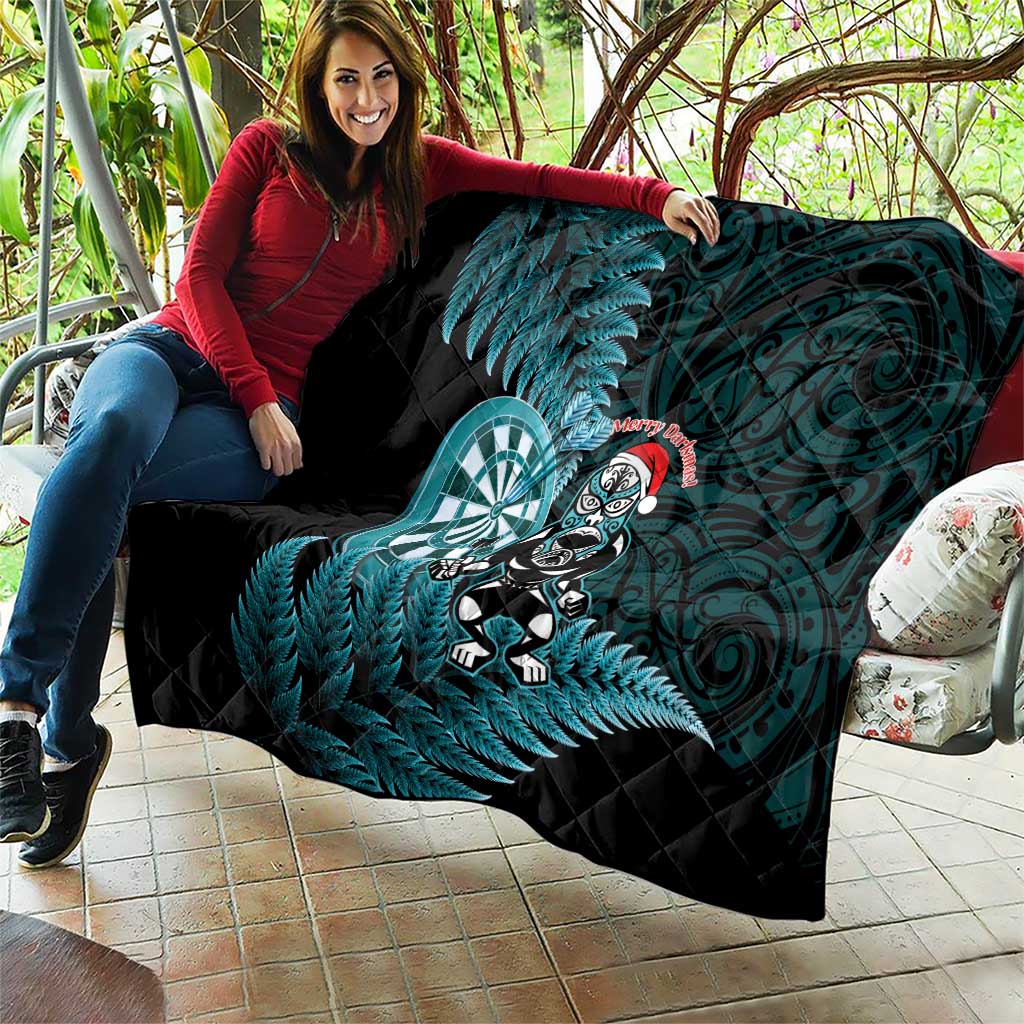 New Zealand Darts Christmas Quilt Maori Fern Merry Dartsmas - Aussie Hoodie