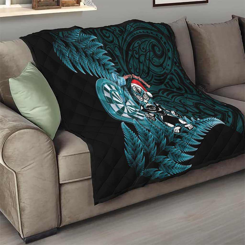 New Zealand Darts Christmas Quilt Maori Fern Merry Dartsmas - Aussie Hoodie