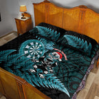 New Zealand Darts Christmas Quilt Bed Set Maori Fern Merry Dartsmas - Aussie Hoodie