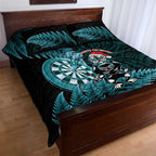 New Zealand Darts Christmas Quilt Bed Set Maori Fern Merry Dartsmas - Aussie Hoodie