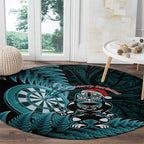 New Zealand Darts Christmas Round Carpet Maori Fern Merry Dartsmas - Aussie Hoodie