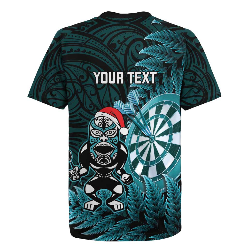 Personalised New Zealand Darts Christmas Rugby Jersey Maori Fern Merry Dartsmas - Aussie Hoodie