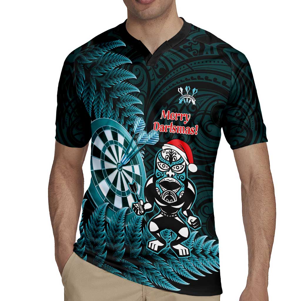 Personalised New Zealand Darts Christmas Rugby Jersey Maori Fern Merry Dartsmas - Aussie Hoodie