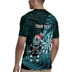 Personalised New Zealand Darts Christmas Rugby Jersey Maori Fern Merry Dartsmas - Aussie Hoodie