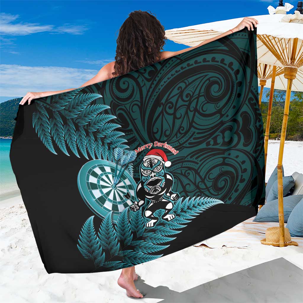New Zealand Darts Christmas Sarong Maori Fern Merry Dartsmas - Aussie Hoodie