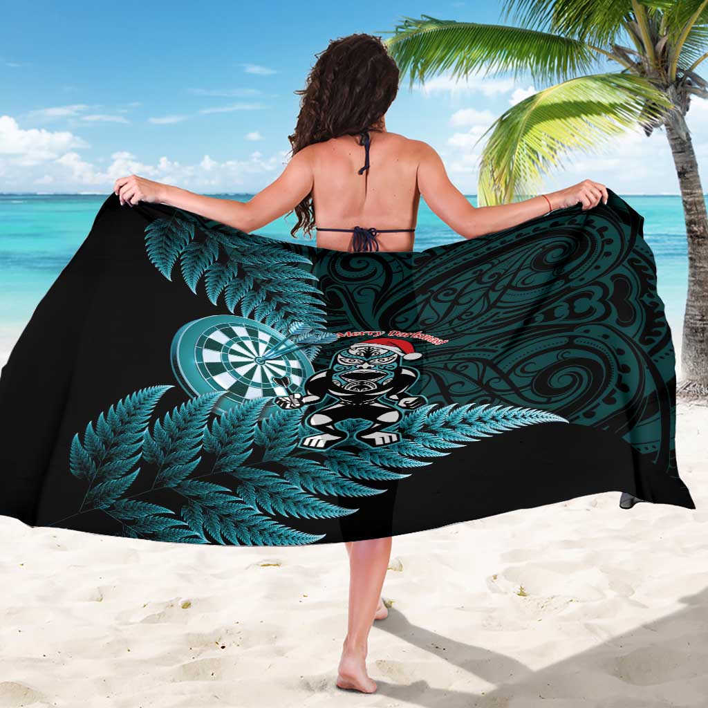 New Zealand Darts Christmas Sarong Maori Fern Merry Dartsmas - Aussie Hoodie