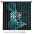 New Zealand Darts Christmas Shower Curtain Maori Fern Merry Dartsmas - Aussie Hoodie