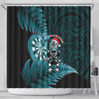New Zealand Darts Christmas Shower Curtain Maori Fern Merry Dartsmas - Aussie Hoodie