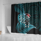 New Zealand Darts Christmas Shower Curtain Maori Fern Merry Dartsmas - Aussie Hoodie
