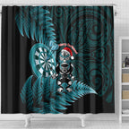 New Zealand Darts Christmas Shower Curtain Maori Fern Merry Dartsmas - Aussie Hoodie