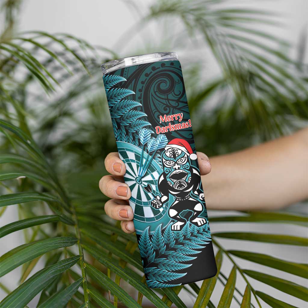 Personalised New Zealand Darts Christmas Skinny Tumbler Maori Fern Merry Dartsmas - Aussie Hoodie