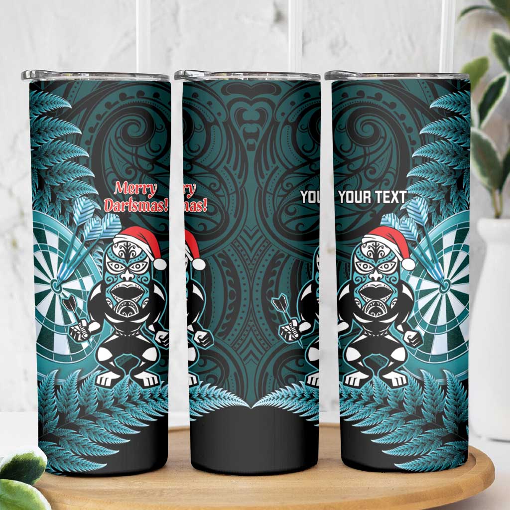 Personalised New Zealand Darts Christmas Skinny Tumbler Maori Fern Merry Dartsmas - Aussie Hoodie