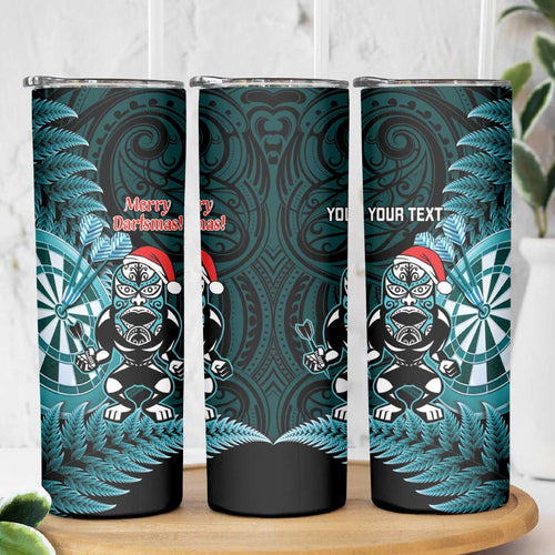 Personalised New Zealand Darts Christmas Skinny Tumbler Maori Fern Merry Dartsmas - Aussie Hoodie