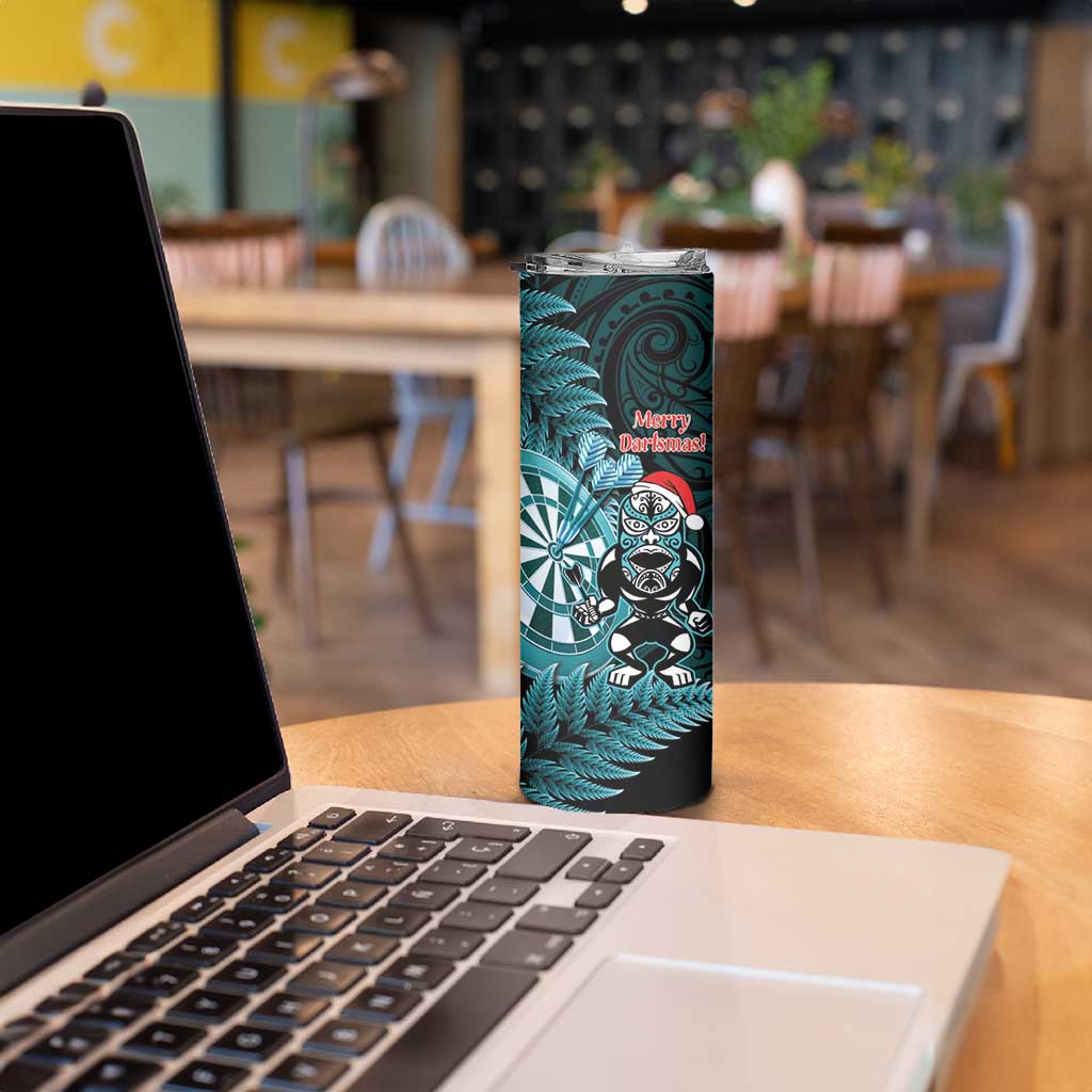 Personalised New Zealand Darts Christmas Skinny Tumbler Maori Fern Merry Dartsmas - Aussie Hoodie