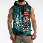 Personalised New Zealand Darts Christmas Sleeveless Hoodie Maori Fern Merry Dartsmas - Aussie Hoodie