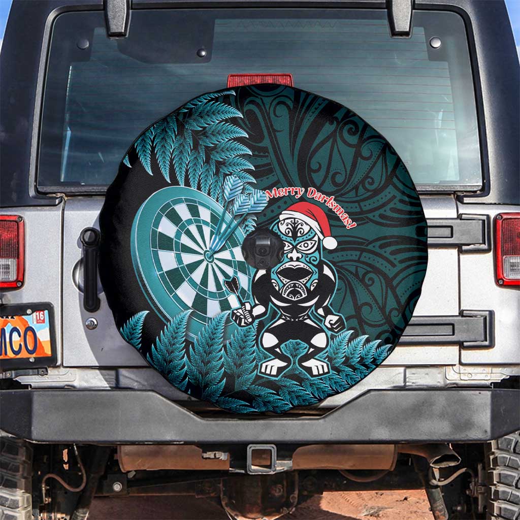 New Zealand Darts Christmas Spare Tire Cover Maori Fern Merry Dartsmas - Aussie Hoodie