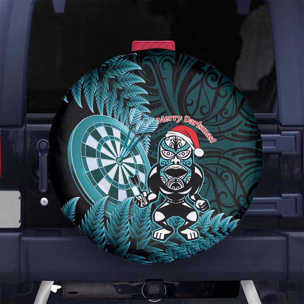 New Zealand Darts Christmas Spare Tire Cover Maori Fern Merry Dartsmas - Aussie Hoodie