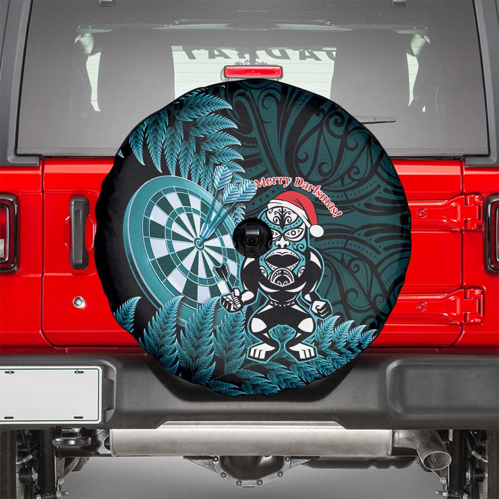 New Zealand Darts Christmas Spare Tire Cover Maori Fern Merry Dartsmas - Aussie Hoodie
