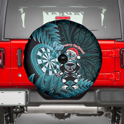 New Zealand Darts Christmas Spare Tire Cover Maori Fern Merry Dartsmas - Aussie Hoodie