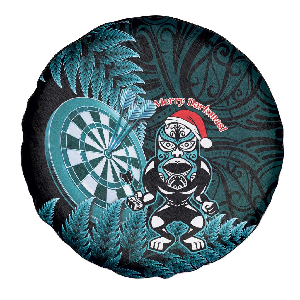 New Zealand Darts Christmas Spare Tire Cover Maori Fern Merry Dartsmas - Aussie Hoodie