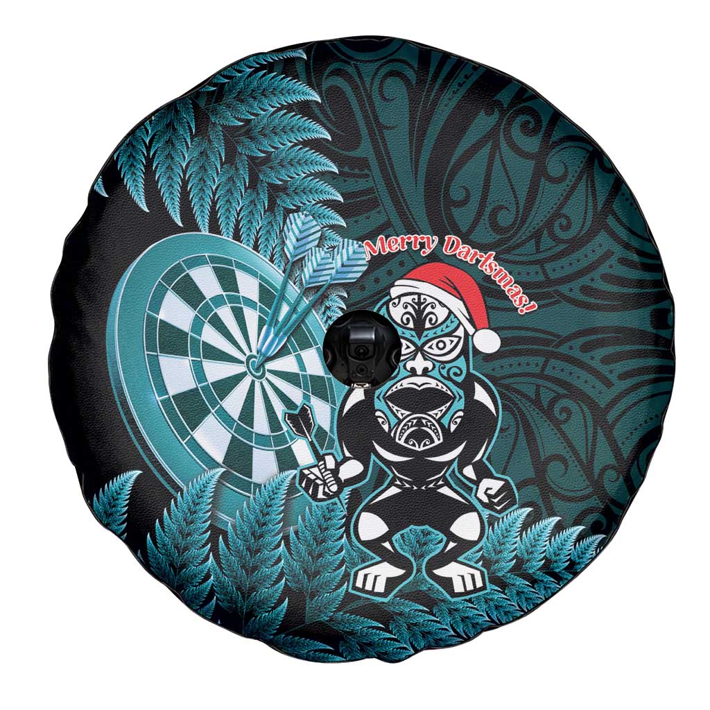 New Zealand Darts Christmas Spare Tire Cover Maori Fern Merry Dartsmas - Aussie Hoodie