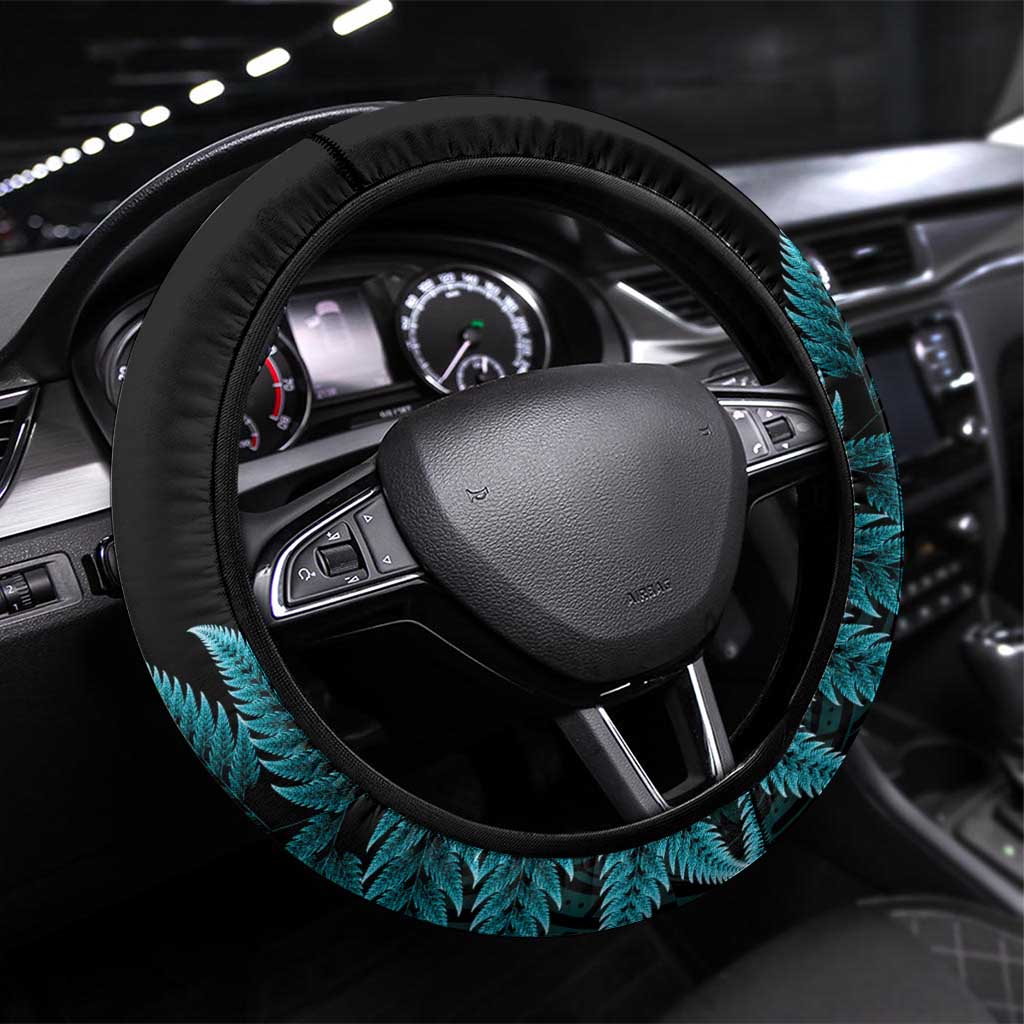 New Zealand Darts Christmas Steering Wheel Cover Maori Fern Merry Dartsmas - Aussie Hoodie
