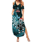 Personalised New Zealand Darts Christmas Summer Maxi Dress Maori Fern Merry Dartsmas - Aussie Hoodie