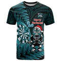 Personalised New Zealand Darts Christmas T Shirt Maori Fern Merry Dartsmas - Aussie Hoodie