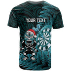 Personalised New Zealand Darts Christmas T Shirt Maori Fern Merry Dartsmas - Aussie Hoodie