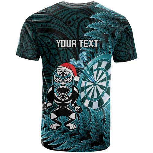 Personalised New Zealand Darts Christmas T Shirt Maori Fern Merry Dartsmas - Aussie Hoodie