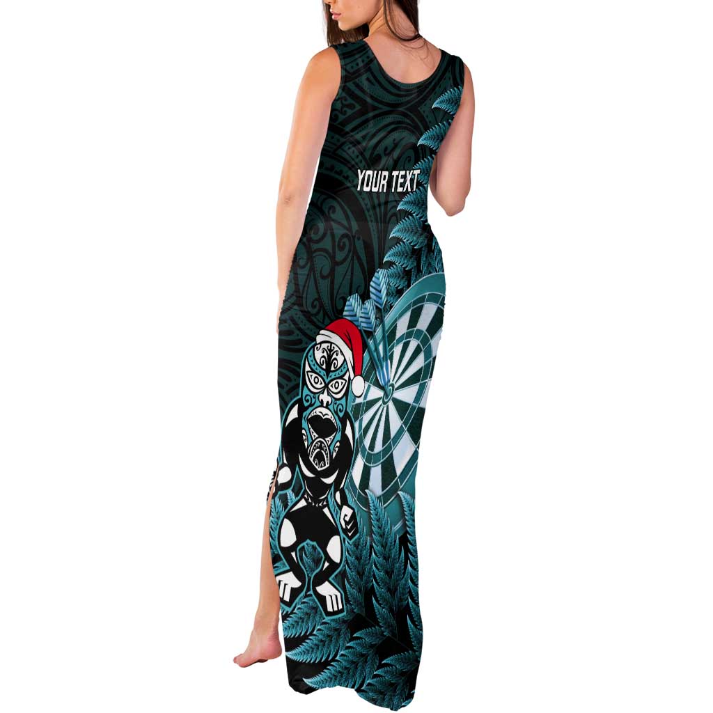 Personalised New Zealand Darts Christmas Tank Maxi Dress Maori Fern Merry Dartsmas - Aussie Hoodie
