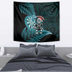 New Zealand Darts Christmas Tapestry Maori Fern Merry Dartsmas - Aussie Hoodie