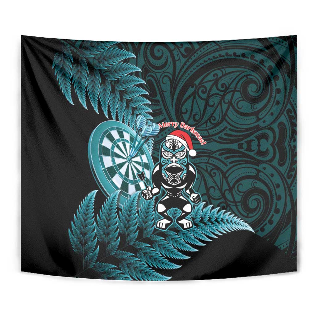 New Zealand Darts Christmas Tapestry Maori Fern Merry Dartsmas - Aussie Hoodie