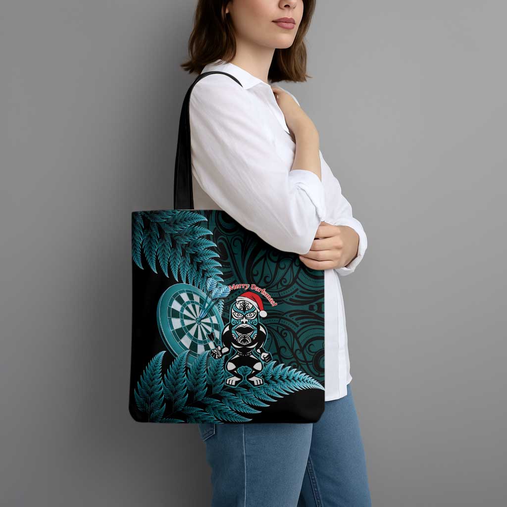 New Zealand Darts Christmas Tote Bag Maori Fern Merry Dartsmas - Aussie Hoodie