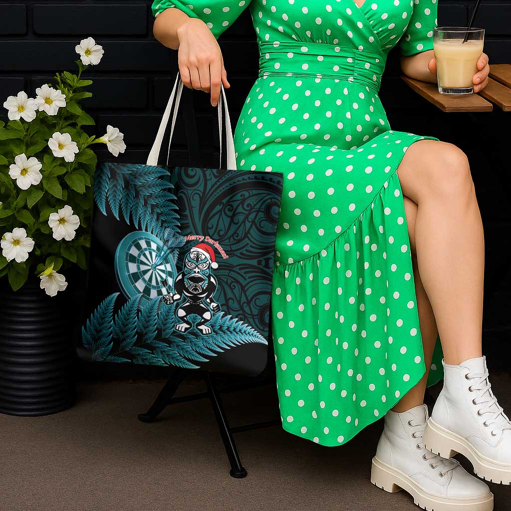 New Zealand Darts Christmas Tote Bag Maori Fern Merry Dartsmas - Aussie Hoodie