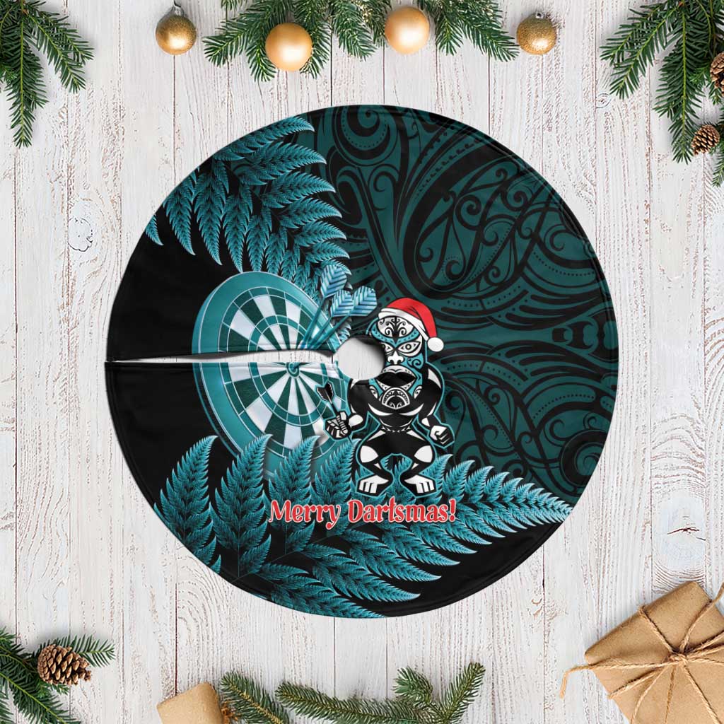 New Zealand Darts Christmas Tree Skirt Maori Fern Merry Dartsmas - Aussie Hoodie