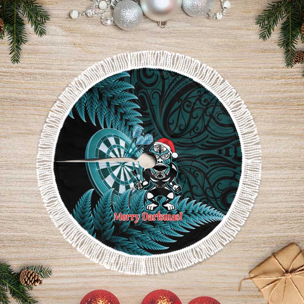 New Zealand Darts Christmas Tree Skirt Maori Fern Merry Dartsmas - Aussie Hoodie