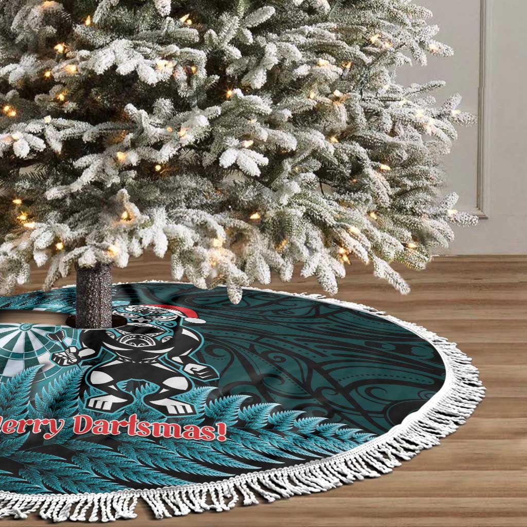 New Zealand Darts Christmas Tree Skirt Maori Fern Merry Dartsmas - Aussie Hoodie