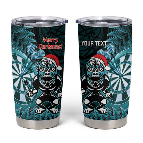 Personalised New Zealand Darts Christmas Tumbler Cup Maori Fern Merry Dartsmas - Aussie Hoodie