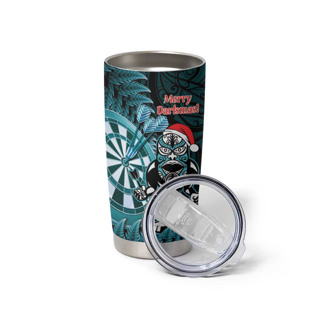 Personalised New Zealand Darts Christmas Tumbler Cup Maori Fern Merry Dartsmas - Aussie Hoodie