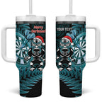 Personalised New Zealand Darts Christmas Tumbler With Handle Maori Fern Merry Dartsmas - Aussie Hoodie