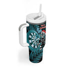 Personalised New Zealand Darts Christmas Tumbler With Handle Maori Fern Merry Dartsmas - Aussie Hoodie