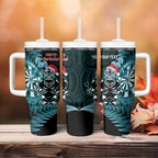 Personalised New Zealand Darts Christmas Tumbler With Handle Maori Fern Merry Dartsmas - Aussie Hoodie